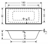 Vorschau: Polypex AURORA 1800 Rechteck-Badewanne 180x80cm