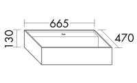 Vorschau: Burgbad Sys30 Mineralguss-Aufsatzwaschtisch mit Ab- und Überlaufsystem, 66,5x47cm