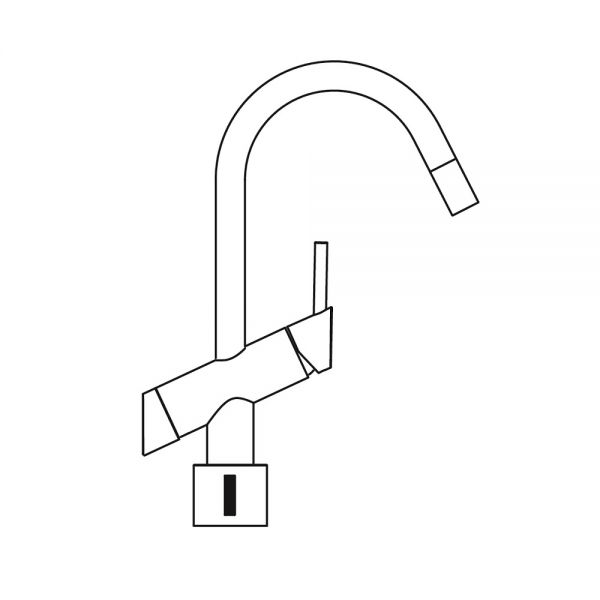 WimTec VIVA K6 - HDM 230 V Berührungslose Einhebel-Küchenarmatur, Netzbetrieb, chrom