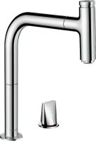 Hansgrohe Metris Select M71 2-Loch Einhebel-Küchenmischer mit Ausziehauslauf und sBox