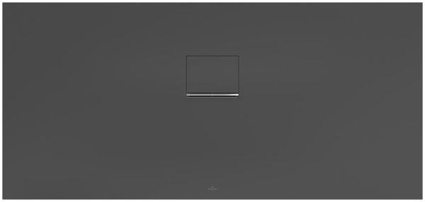 Villeroy&Boch Squaro Infinity Quaryl®-Duschwanne, lange Seite geschnitten an der Wand, 160x75cm, anthracite UDQ1675SQI2BV-1S
