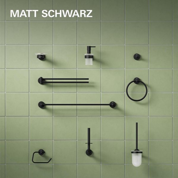 Grohe QuickFix Start Handtuchring, zum Kleben oder Bohren, schwarz matt