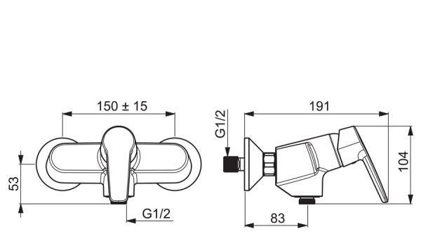 Hansa Hansapolo Einhand-Brause-Batterie, mit Thermo Cool - Funktion, chrom