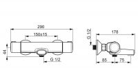 Vorschau: Hansa Hansamicra Wannen-Thermostat-Batterie, für Wandaufbau, chrom