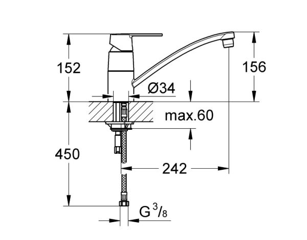 Grohe Get Einhand-Spültischbatterie, schwenkbar, chrom