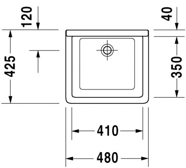 Duravit Starck 3 Ausgussbecken 48x42,5cm, ohne Hahnloch, ohne Überlauf, weiß