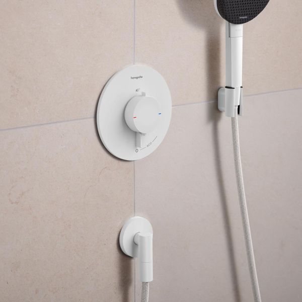 hansgrohe FixFit Fine S Wandanschluss mit Rückflussverhinderer, weiß matt