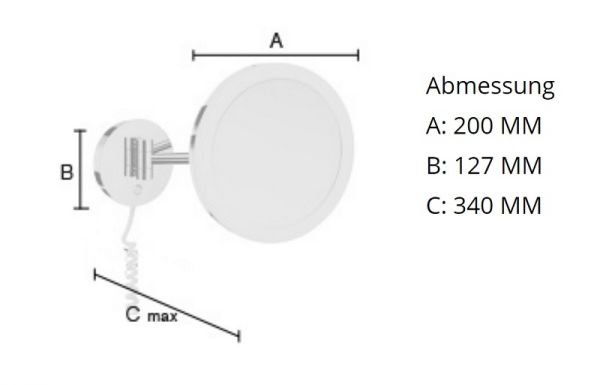 Smedbo Outline runder Kosmetikspiegel mit LED- Beleuchtung Dual Light, chrom