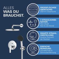 Vorschau: Grohe Start UP-Duschsystem rund mit Thermostat, Vitalio Start Kopfbrause, chrom