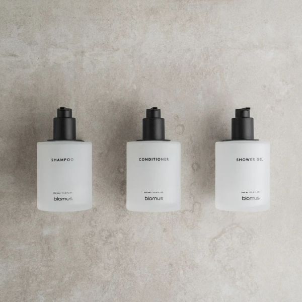 blomus KIREI Glasflasche für Shampoo, weiß