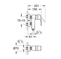 Vorschau: Grohe Eurostyle Cosmopolitan Vertica-Einhand-Brausebatterie, chrom