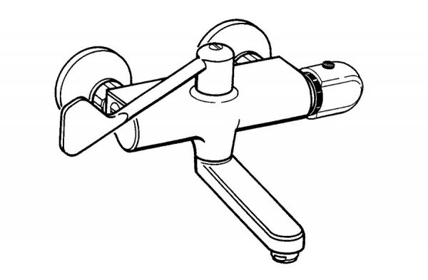 Hansa Hansatempra Wasch-/Spültisch-Thermostat-Wandbatterie mit Auslaufentleerung, 270mm, chrom