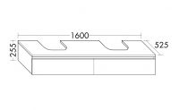 Vorschau: Burgbad Cube Waschtischunterschrank 160x52,5cm für 2 Grohe Cube Aufsatzwaschtische, 2 Auszüge