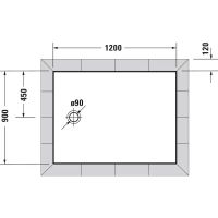 Vorschau: Duravit Tempano Duschwanne rechteckig 90x120cm, Sanitäracryl, weiß