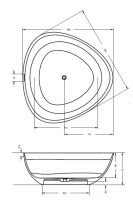 Vorschau: RIHO Solid Surface Oviedo Aufsatzwaschtisch ohne Hahnloch 41x41x13cm, seidenmatt weiß