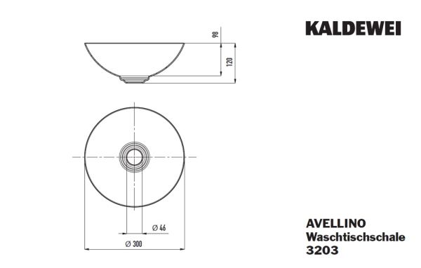 Kaldewei Avellino MOD.3203 Waschtisch-Schale rund Ø30cm, Perl-Effekt