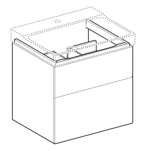 Geberit Xeno² Waschtischunterschrank 58x53cm, 2 Schubladen