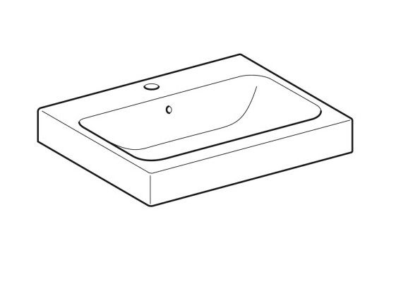 Geberit iCon Aufsatzwaschtisch mit 1 Hahnloch 60x48,5cm, weiß