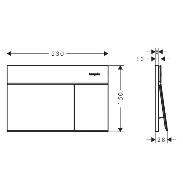 hansgrohe iFrame Element E Betätigungsplatte, eckig, für 2-Mengen-Spülung