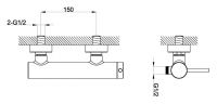 Vorschau: Avenarius Linie 280 Brause-Einhebelmischbatterie, Wandmontage, chrom