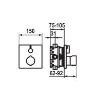 Vorschau: KWC Fertigmontageset Thermostat Mischer Wanne, Unterputz, chrom 20.004.801.000