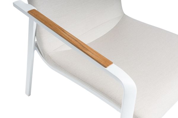 KETTLER DINING DIAMOND Loungesessel Sunbrella®, weiß matt/ natte linen chalk 0103908-5820
