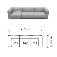 Vorschau: Blomus GROW Sofa Set B 2,65m, cloud 97300