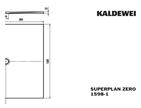 Kaldewei Superplan Zero bodenebene Rechteck-Duschwanne 80x160cm Mod.1598-1