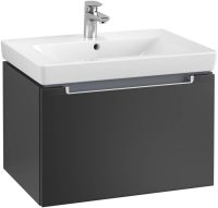 Vorschau: Villeroy&Boch Subway 2.0 Waschtischunterschrank mit 1 Auszug, 63,7x42cm black matt layquer A68800PD