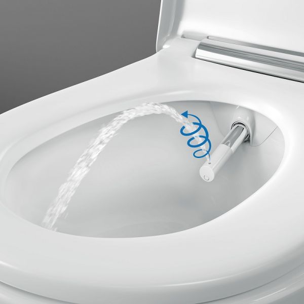 Geberit AquaClean Sela Wand-Dusch-WC weiß Komplett-SET mit Sigma50 Betätigungsplatte