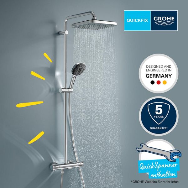 Grohe QuickFix Vitalio Comfort 250 Duschsystem mit Thermostat 26696001 