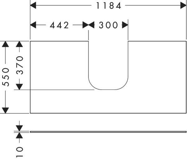 Hansgrohe Xevolos E Konsole 118cm für Aufsatzwaschtisch mittig
