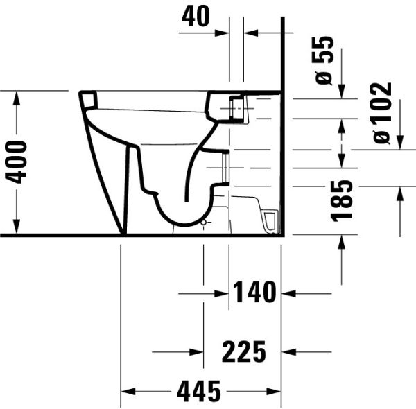 Duravit Happy D.2 Stand-WC Tiefspüler, weiß