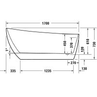 Vorschau: Duravit DuraFaro freistehende ovale Badewanne 170x75cm, weiß 700567000000000