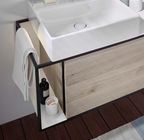 Burgbad Junit Aufsatzwaschtisch 120cm mit Unterschrank und LED-Beleuchtung