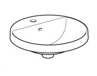 Vorschau: Geberit VariForm Einbauwaschtisch mit 1 Hahnloch, Unterseite glasiert, rund, weiß 500705012_1