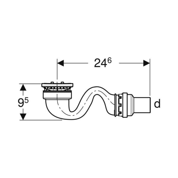 Geberit Sestra Duschwannenablauf Siphonierhöhe 50 mm