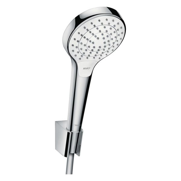 hansgrohe Croma Select E Brausehalterset 110 Vario 3jet, Duschschlauch 1,25m, weiß/chrom 28092400 