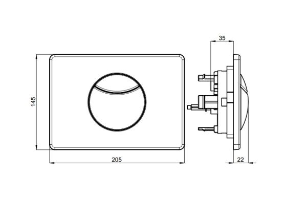 Villeroy&Boch ViConnect WC-Betätigungsplatte, 2-Mengen-Spülung, chrom 922485611