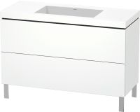 Duravit L-Cube c-bonded Set bodenstehend 120x48cm, Vero Air Waschtisch, 2 Schubladen, ohne Hahnloch, weiß, LC6939N1818