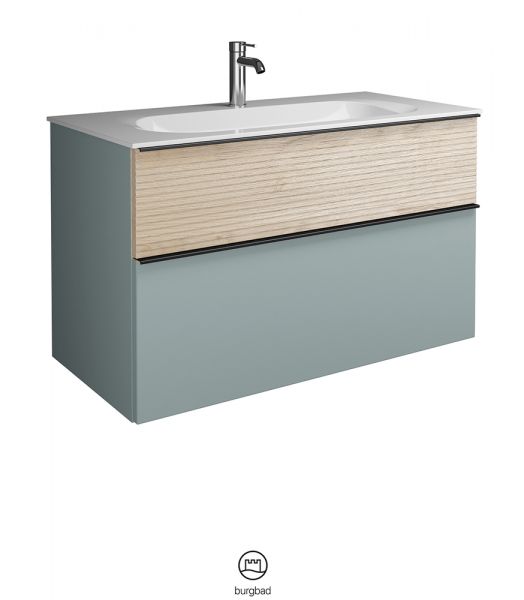 Burgbad Fiumo Waschtisch 102cm mit Unterschrank mit Plisséefront