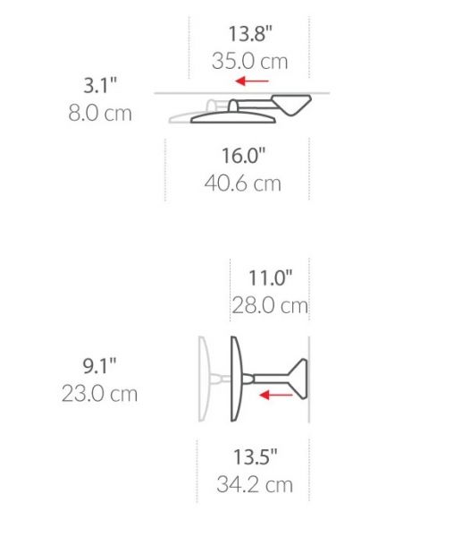simplehuman Sensorspiegel Ø20cm, 5-fache Vergrößerung, Netzbetrieb, edelstahl gebürstet