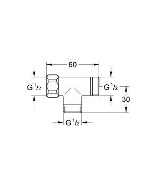 Grohe Relexa T-Stück 1/2", chrom