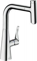 Hansgrohe Metris Select M71 Einhebel-Küchenmischer 240 mit Ausziehauslauf und sBox