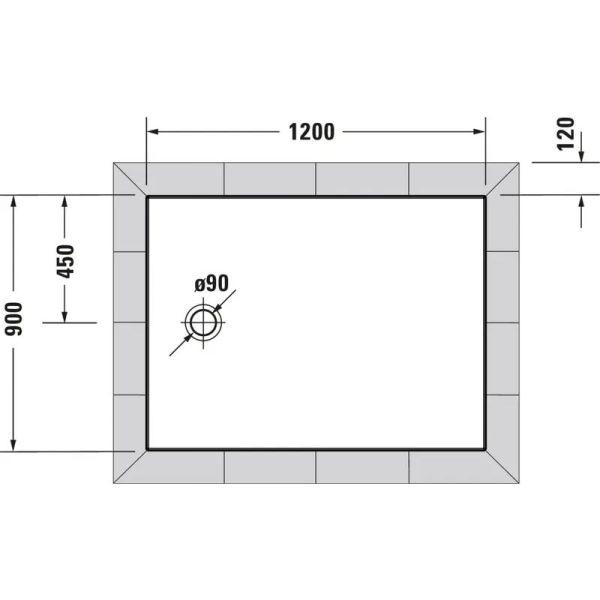 Duravit Tempano Duschwanne rechteckig 90x120cm, Sanitäracryl, weiß