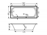 Vorschau: Polypex VENEDIG Rechteck-Badewanne 180x80cm