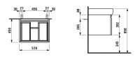 Vorschau: Laufen Pro A Waschtischunterbau 57cm mit 1 Schublade passend zu Waschtisch 81895.3