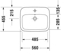 Vorschau: Duravit DuraStyle Einbauwaschtisch 56x45,5cm mit 1 Hahnloch, mit Überlauf, WonderGliss, weiß 03745600001