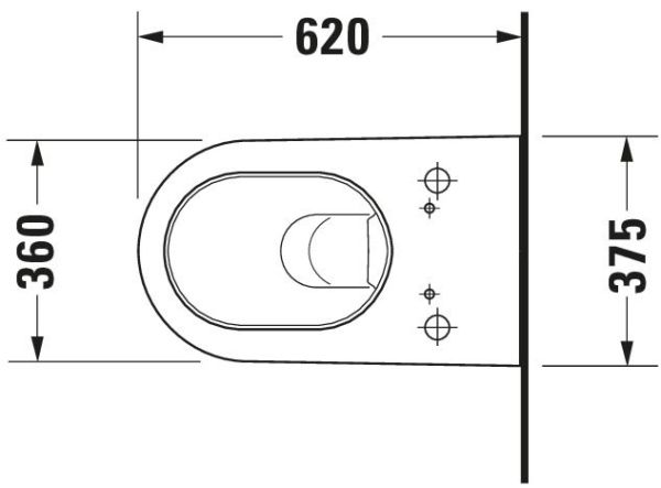 Duravit Starck 2 Wand-WC für Dusch-WC Sitz SensoWash® 62x37,5cm, oval, weiß