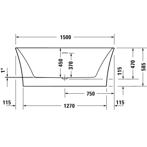 Duravit DuraSenja freistehende ovale Badewanne 150x75cm, weiß 700579000000000